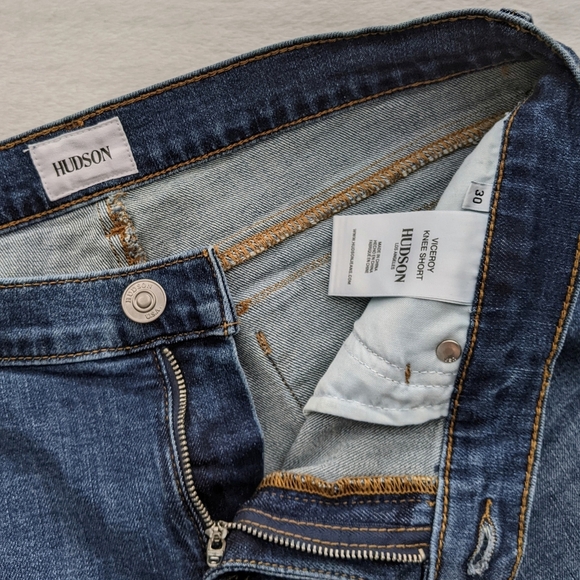 Hudson Shorts Knee Viceroy Denim Visalia Blue Five Pocket Style Zip Fly 30 NWOT - Picture 10 of 10